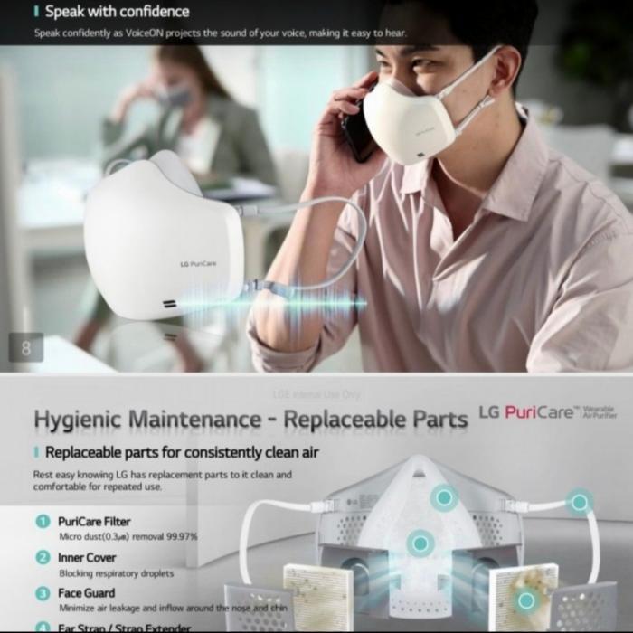 liqo- Masker Lg Ap551Bwfa Gen 2 Puricare Mask Wearable Air Putifier Ap551