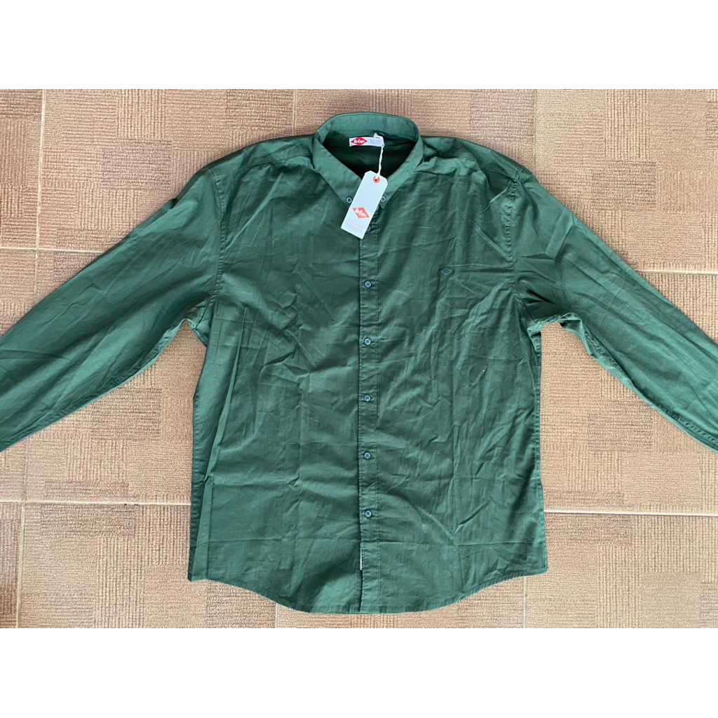 Pakaian Kemeja Pria Hijau Lee Cooper