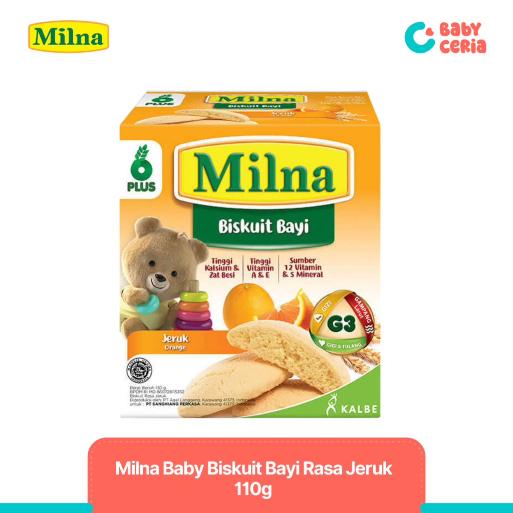 Milna Biskuit Bayi Jeruk 110g – Biskuit Lembut & Bergizi untuk Bayi 6-12 Bulan