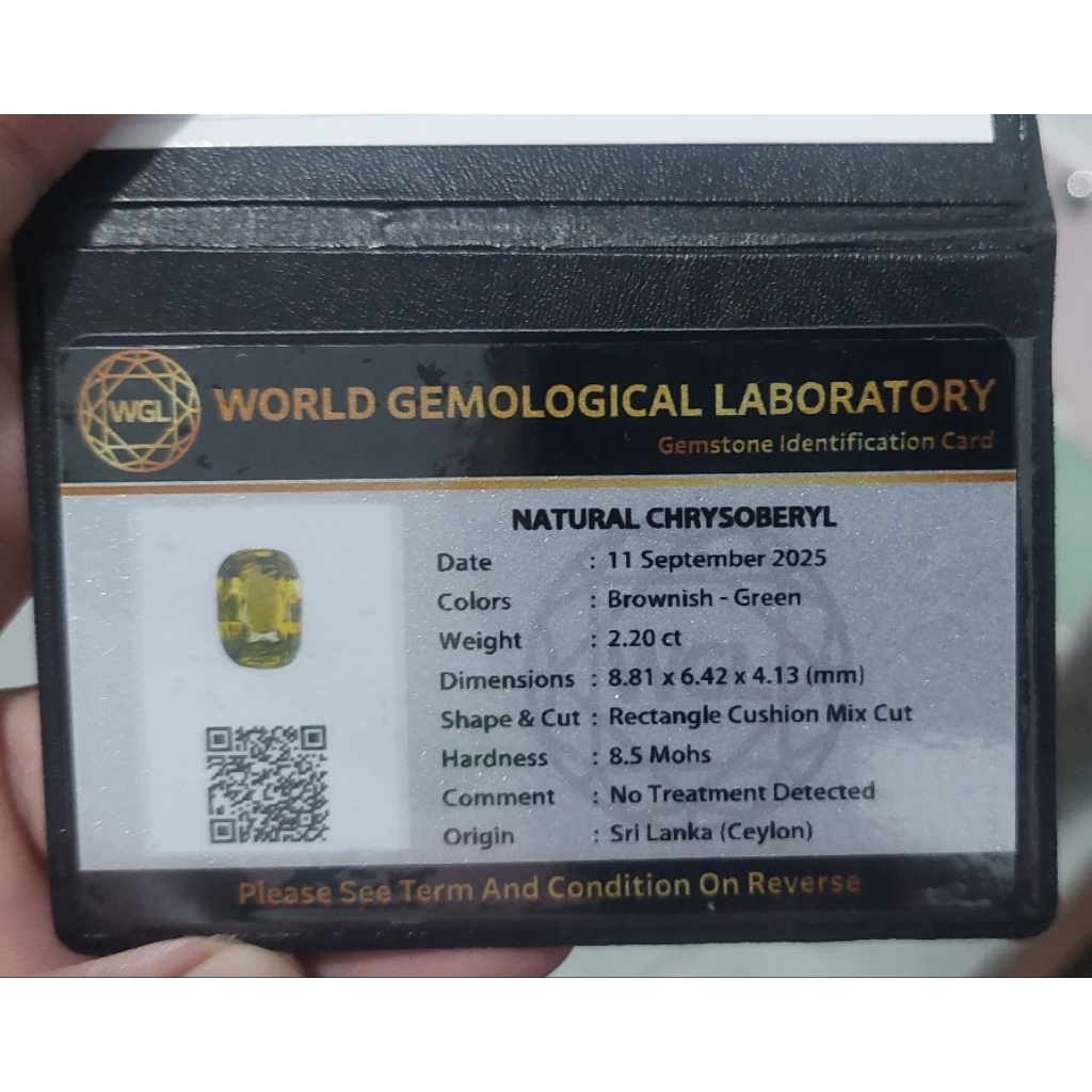 Natural Chrysoberyl