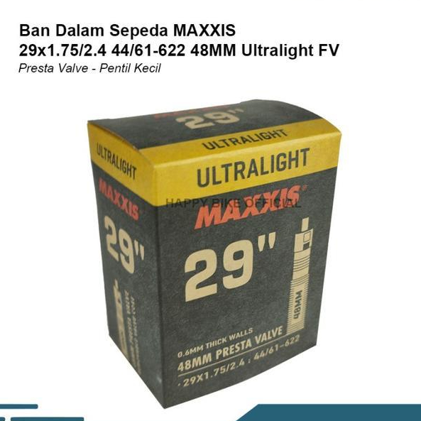 Maxxis Tube Ban Dalam Sepeda 29 X 1.75/2.4 48Mm Fv Ultralight Ban Sepeda Mtb Downhill