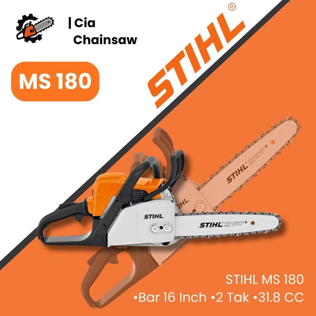 Mesin Chainsaw MS 180 STIHL ( Senso STIHL MS 180 ) KOMPLIT Bar Dan Rantai