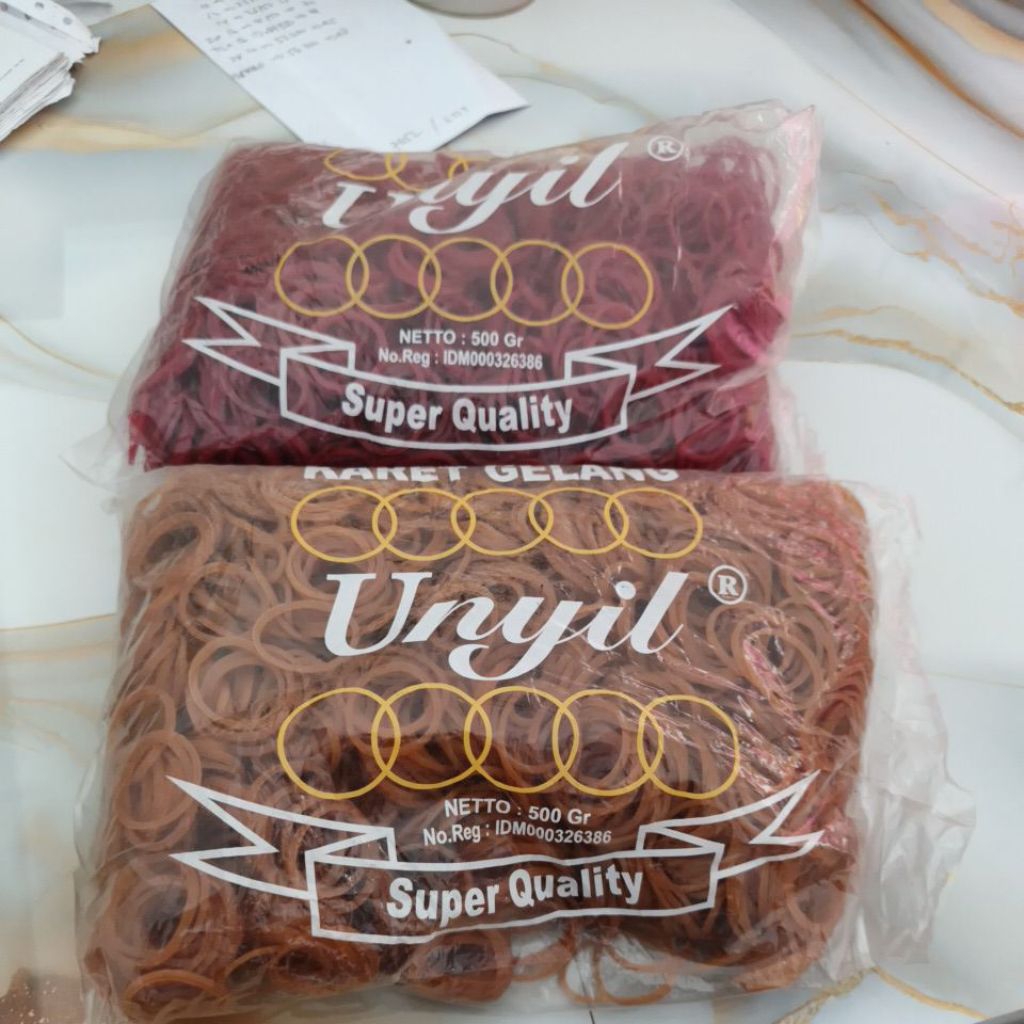 Karet Gelang pentil lubang kecil 500 gram. Karet Gelang UNYIL