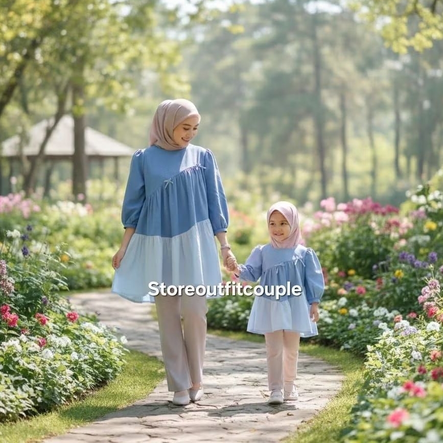Aurora Couple Ibu Dan Anak Perempuan / Baju Couple Ibu Dan Anak Perempuan / Blouse Couple Ibu Anak P