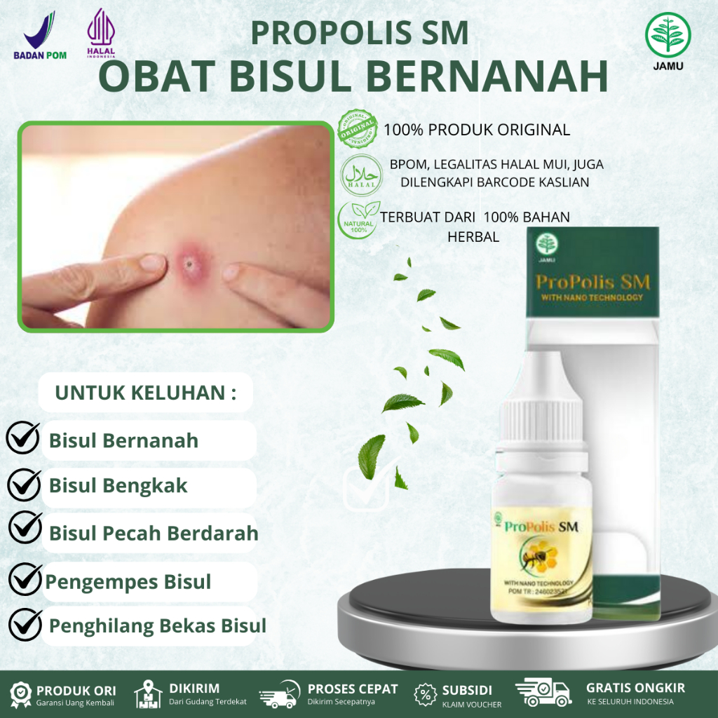 Propolis SM Untuk Bisul Bernanah, Bisul Bengkak,Obat Bisul Pecah Berdarah,Obat Pengempes Bisul