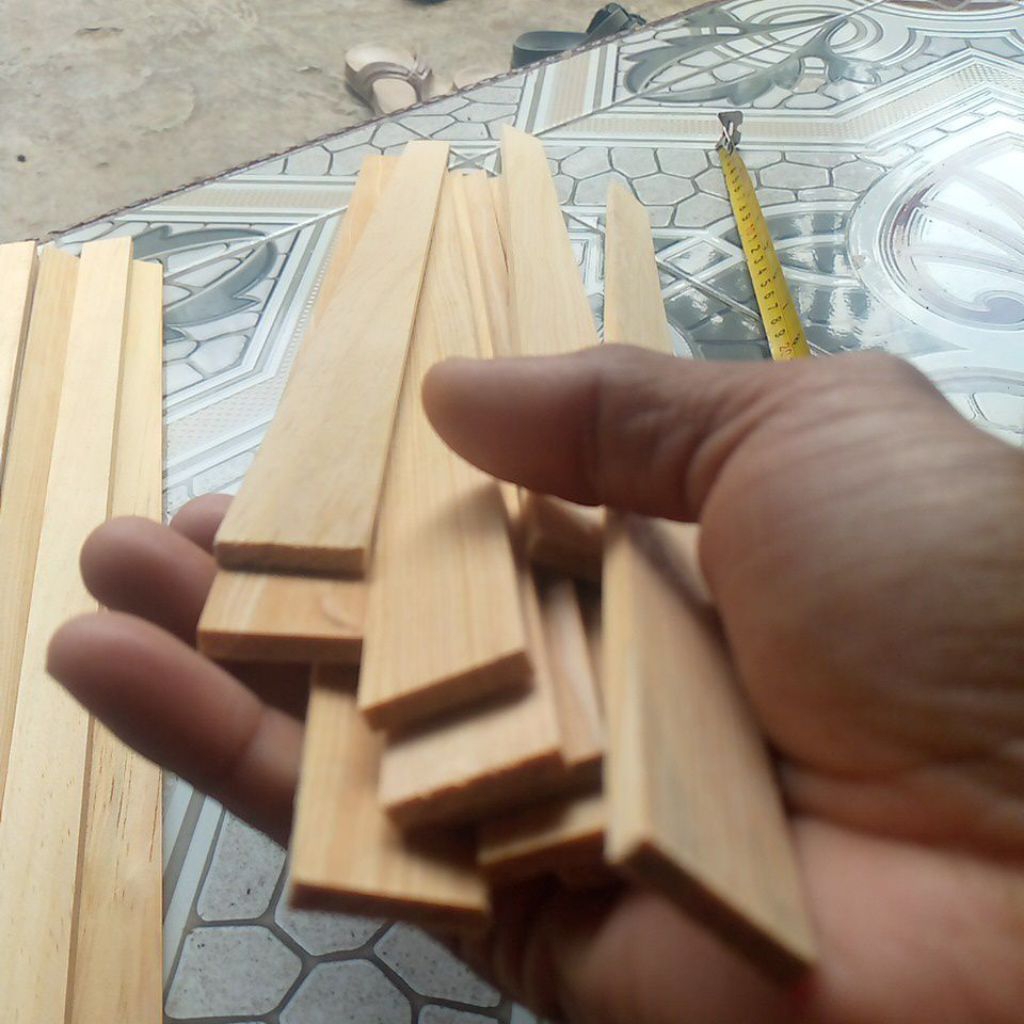 papan kayu jati belanda L 2cm P 50 tebal 4 mili
