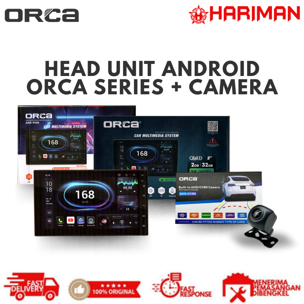Head Unit Android ORCA ADR-9988 ECO LITE SERIES + CAMERA ORCA