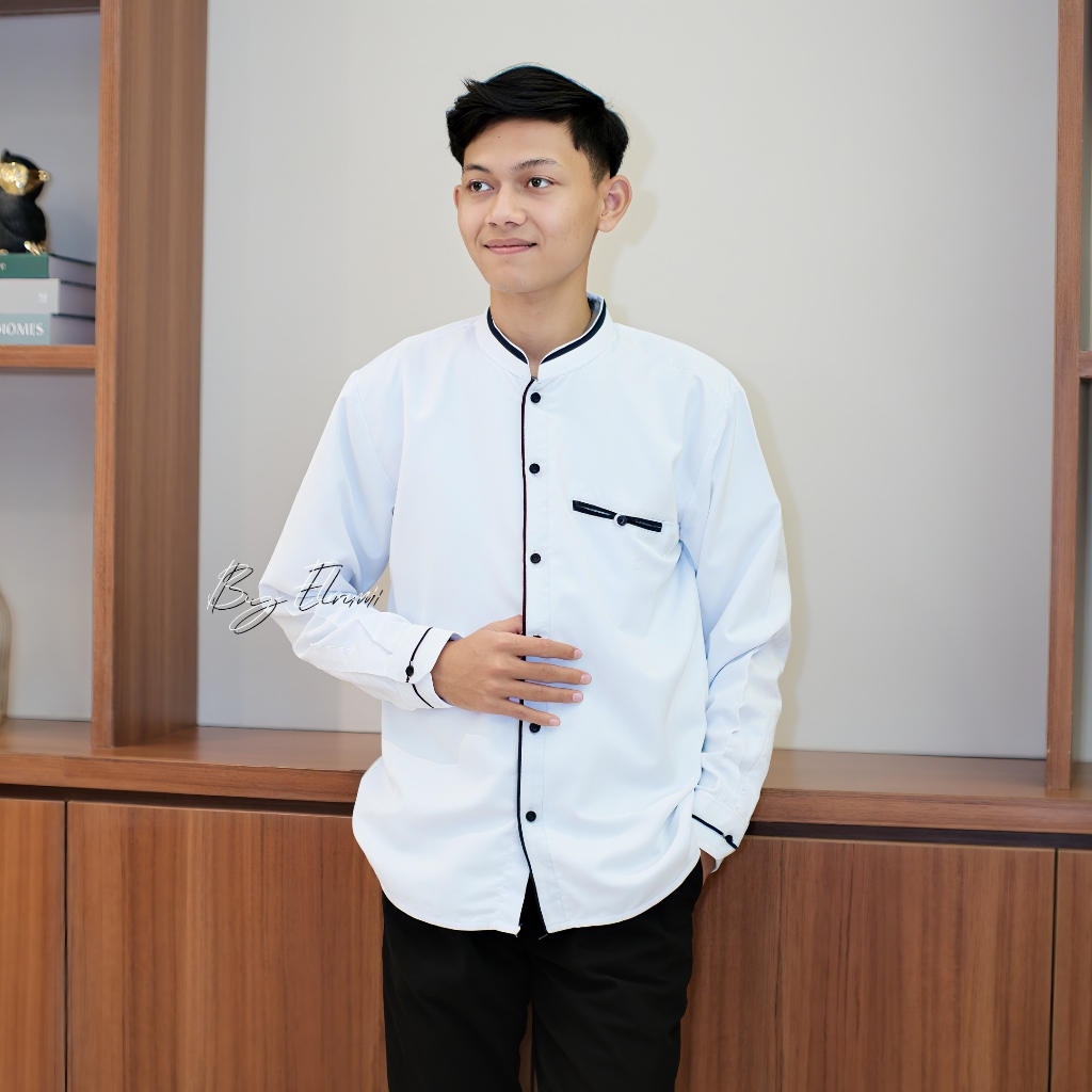 Baju Koko El Rumi Baju Koko Muslim Pria Lengan Panjang BABUL Musthofa Pakaian Pria Koko Kombinasi