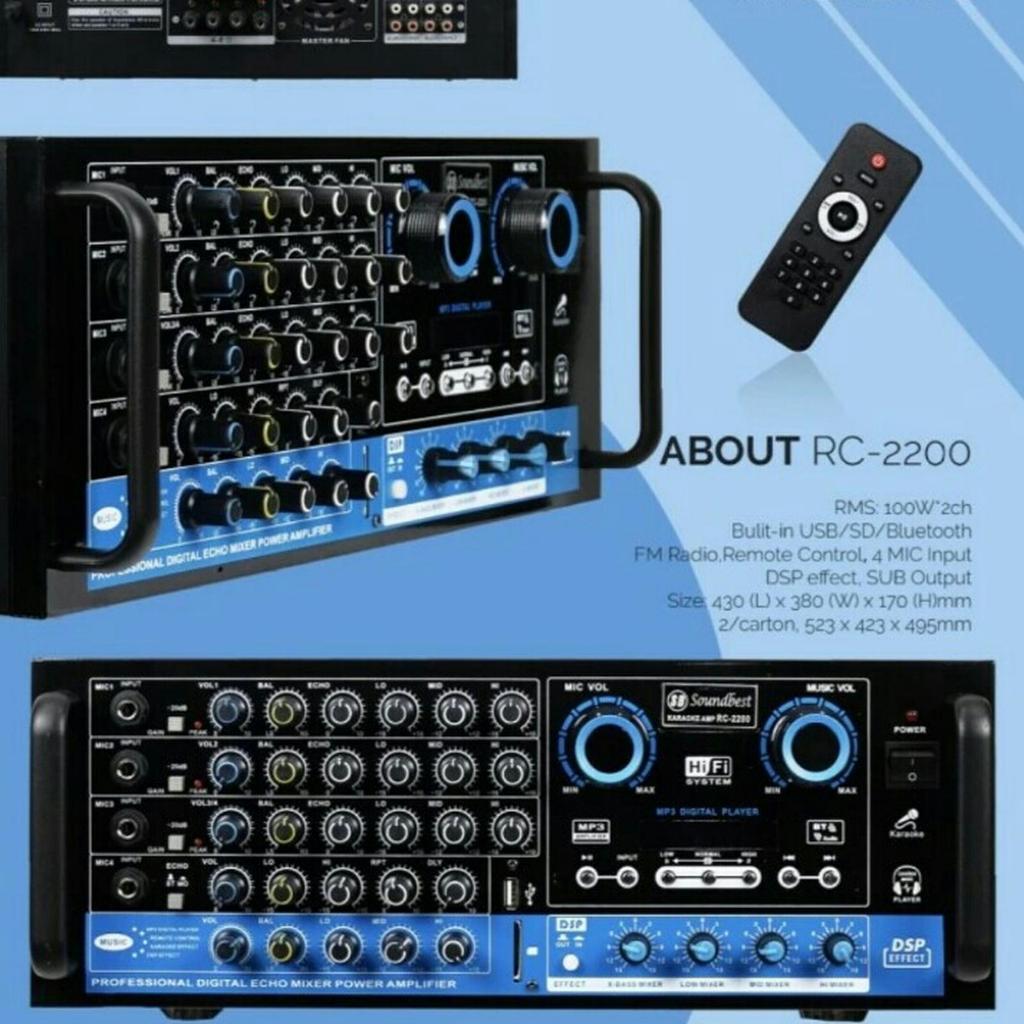 Amplifier Karaoke SOUNDBEST RC 2200 Bluetooth