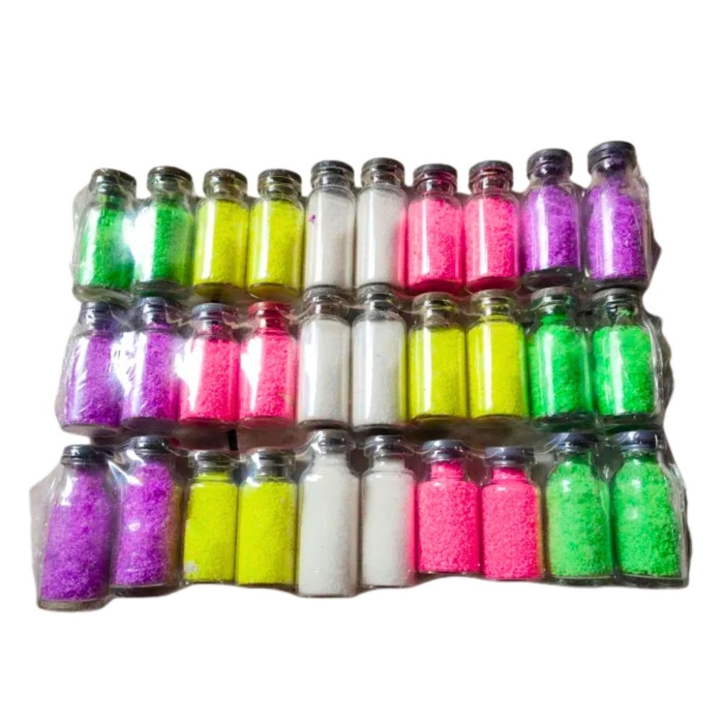 10 Pcs Pasir Botol Tabung Warna Gliter Warna Warni Mainan Anak Anak