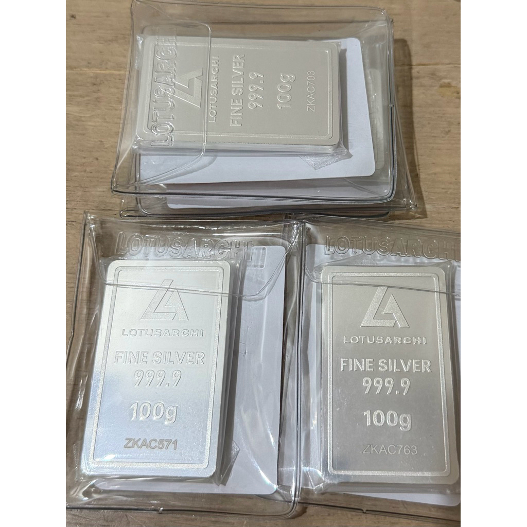 READY STOCK Logam Mulia LM Perak Silver Lotus Archi 100gr Toko mas kedungwaringin 999,9
