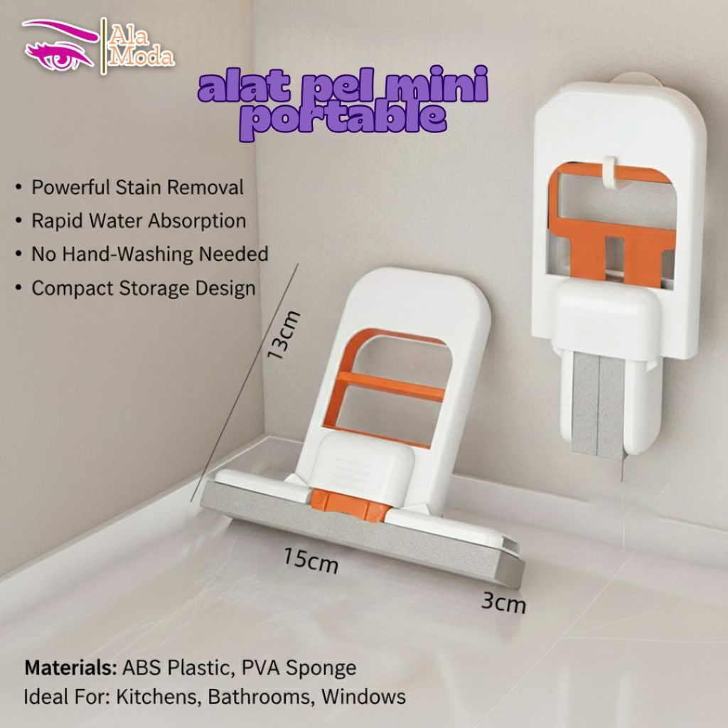 ALA MODA MINI MOP ALAT PEL MINI/PEL GENGGAM/PEL MEJA RUMAH TANGGA ALAT PEMBERSIH MULTIFUNGSI PORTABL