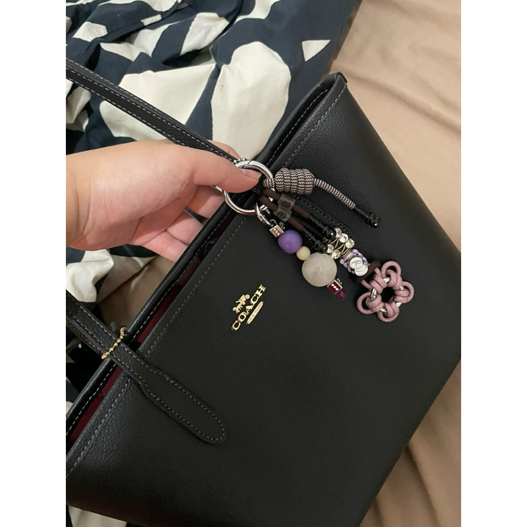 coach mini city black tote