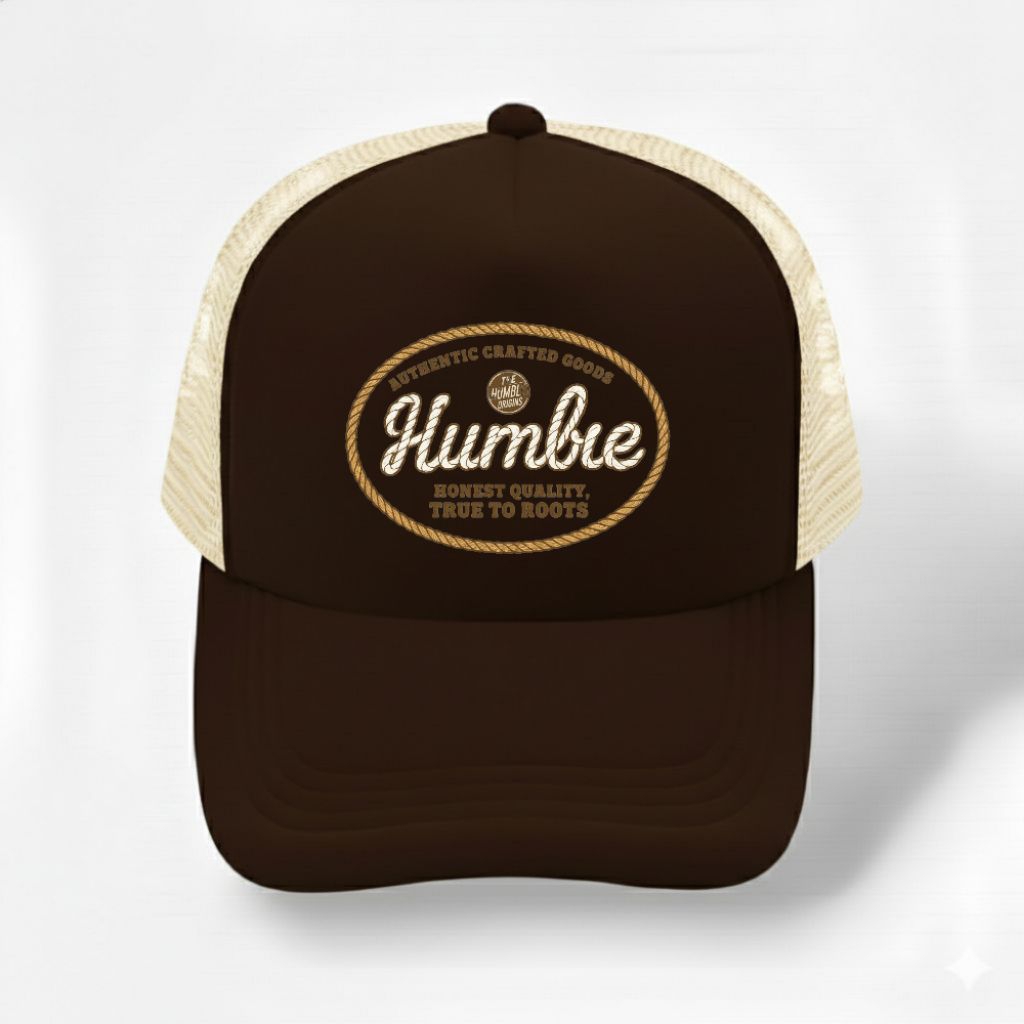 Topi Trucker Jaring Humble Logo Vintage Authentic True To Roots