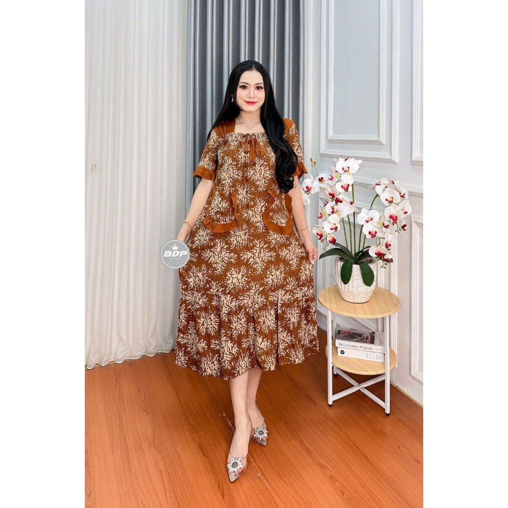 Dress Elsa Motif Saku Dress Wanita Dress Jumbo Dress Arab Gamis Daster Dress Premium Dress Murah Dre