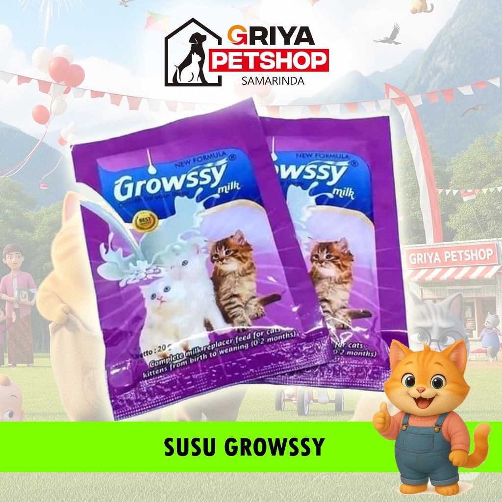 Growssy Susu Kucing Bayi Anak Kucing 0 2 Bulan Kitten Pengganti ASI Penggemuk