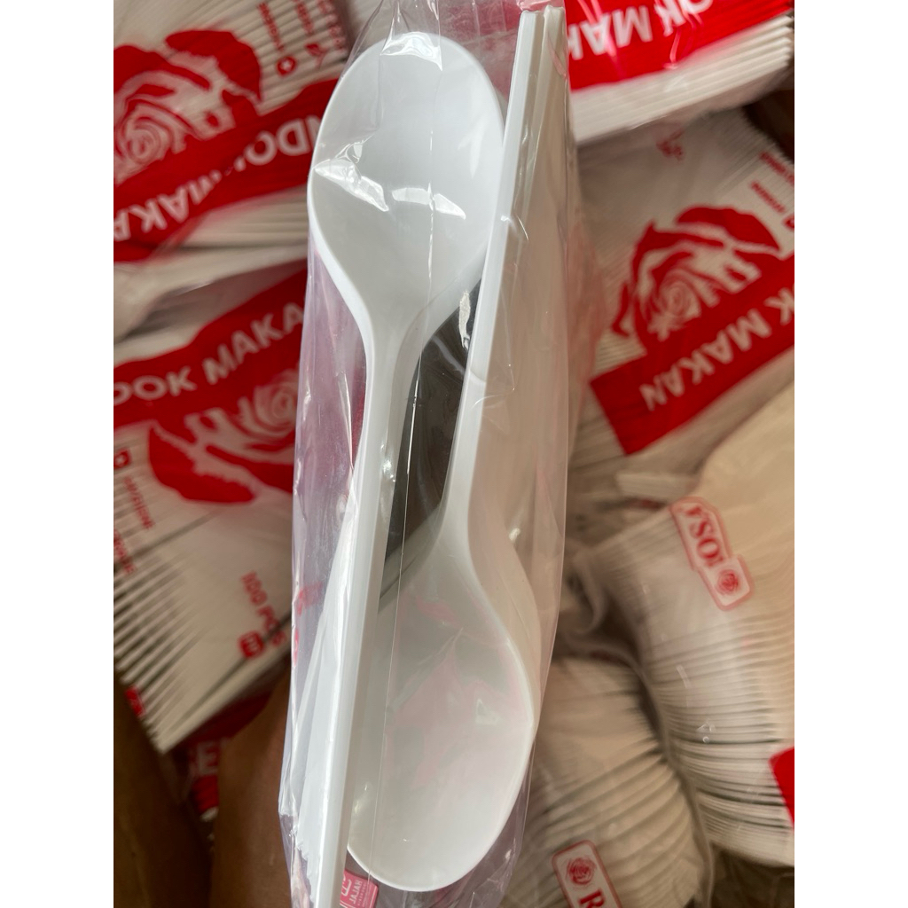 Sendok makan plastik ROSA (100 pcs)