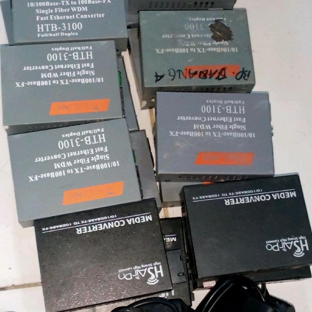 converter fo sepasang coverter fiber optik htb a+b normal bekas