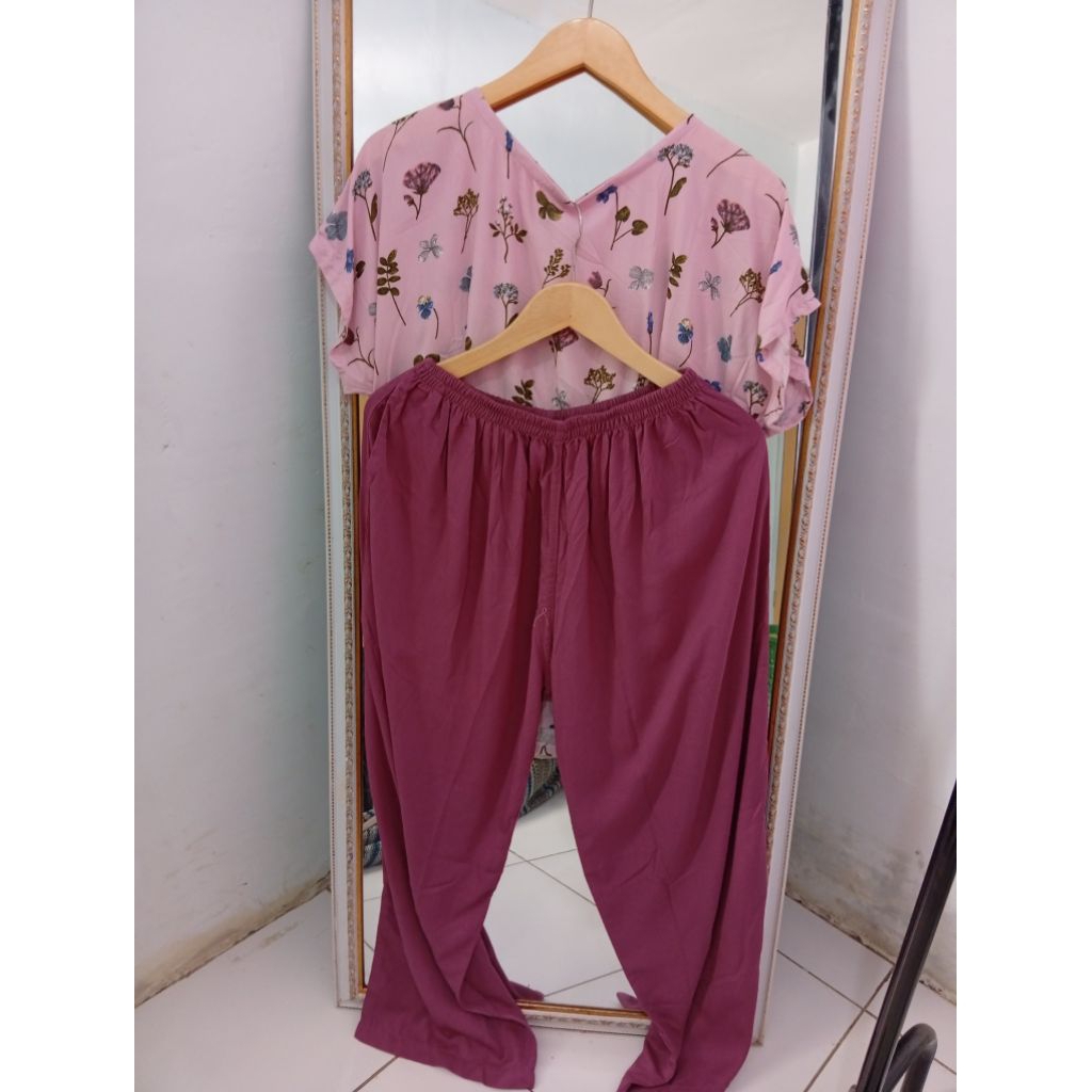 One set jumbo/Baju Tidur Wanita Jumbo