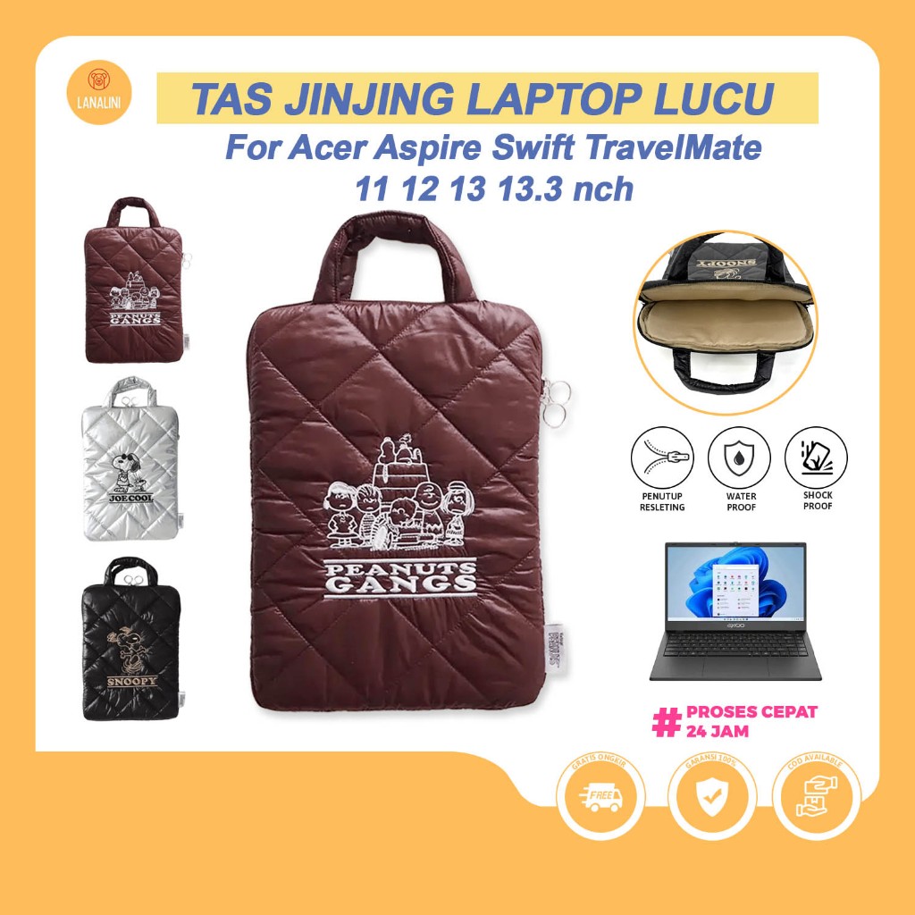 Tas Laptop Notebook Acer Swift Aspire Travelmate 12 13 13.3 inch Sleeve Dompet Leptop Universal Wate