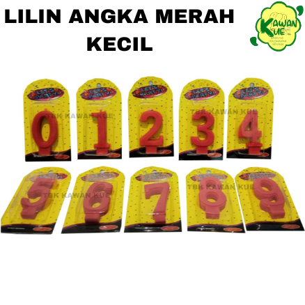 Lilin angka merah kecil / lilin ulang tahun / lilin angka merah