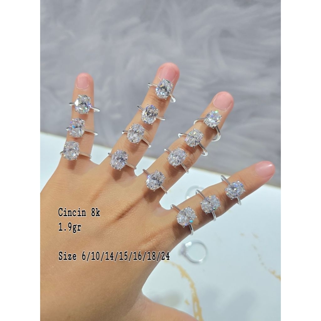 Cincin Lamaran Mata Satu Emas Putih