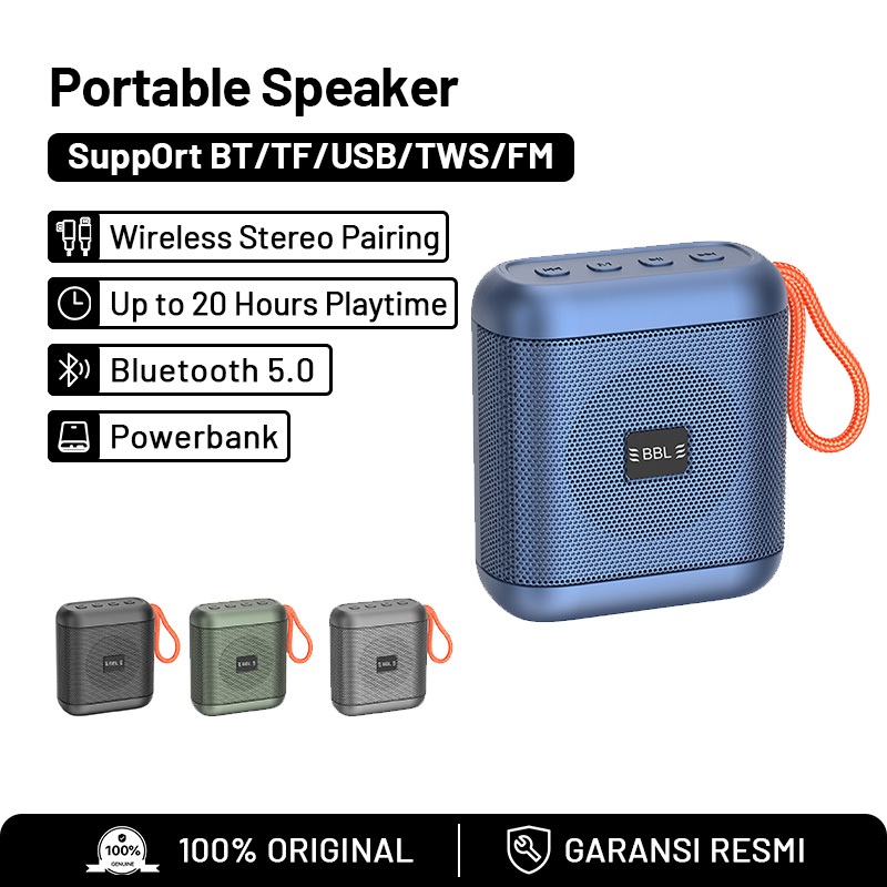 Speaker Bluetooth 5.0 Portable Ultra Bass TWS / Support FM Radio, TF, AUX / Multifunction Smart Spea
