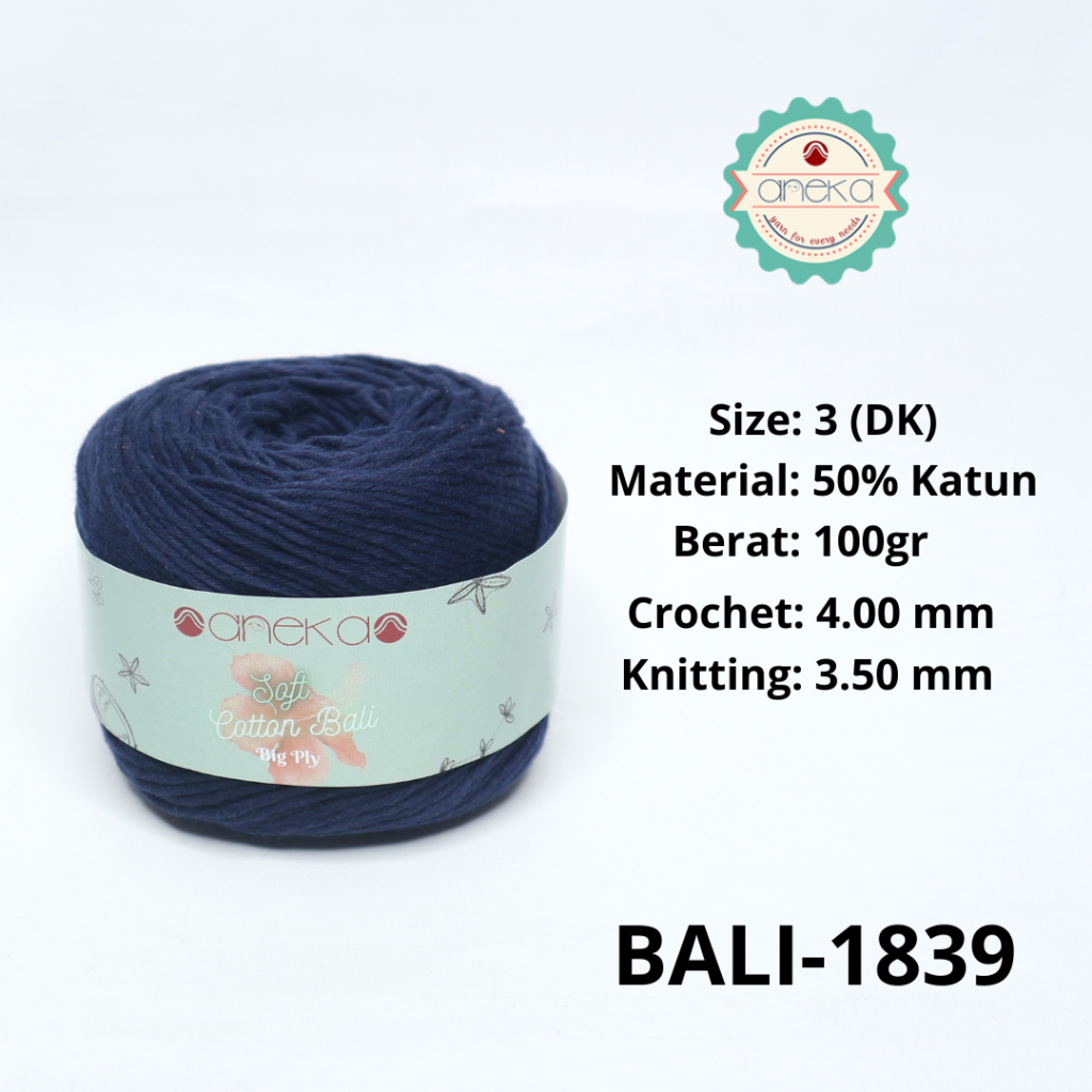 ANEKA - Benang Rajut Katun Bali ANEKA / Soft Cotton Big Ply made by ANEKABENANG - 1839