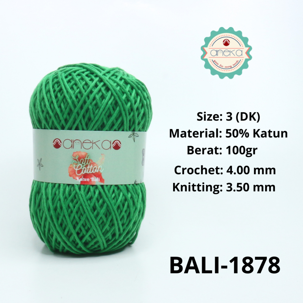 ANEKA - Benang Rajut Katun Bali ANEKA / Soft Cotton Big Ply made by ANEKABENANG - 1878