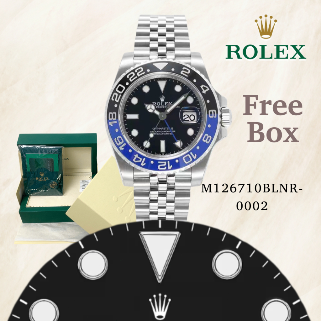 COD dan 100% Asli ROLEX INCLUDE BOX Jam Tangan Seri GMT-Master II Pria M126710BLNR-0002 Jam Tangan A