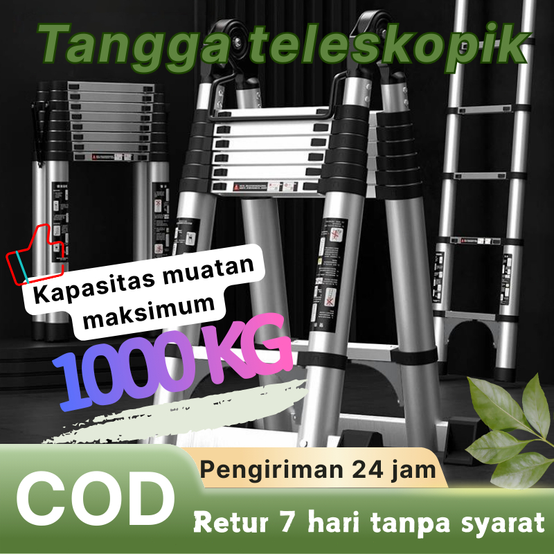 Tangga Aluminium Teleskopik Portabel 6 Meter Tangga Lipat Multifungsi Tangga Teleskopik Lurus