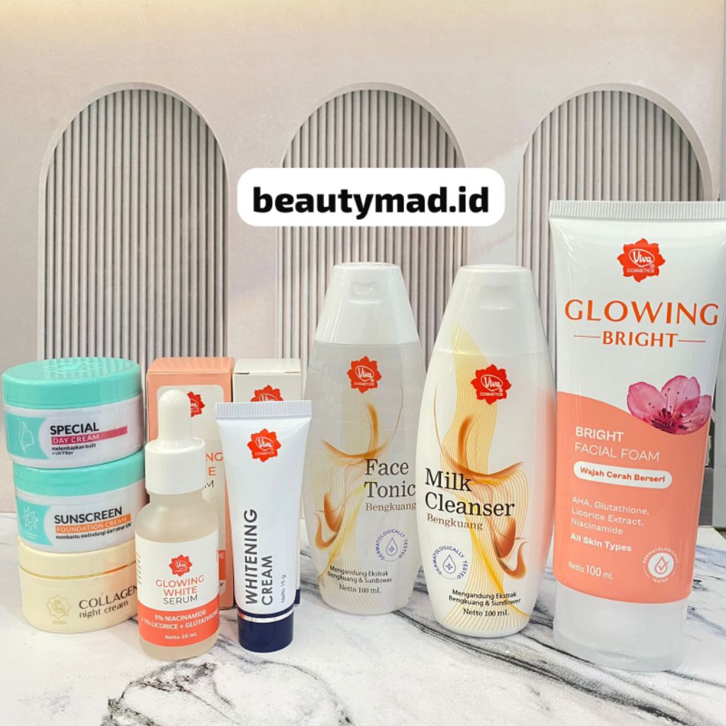 [VIVA] Paket Glowing 8 Macam (milk tonic bkg,srm,dc,nc,ss,ff,whitening)