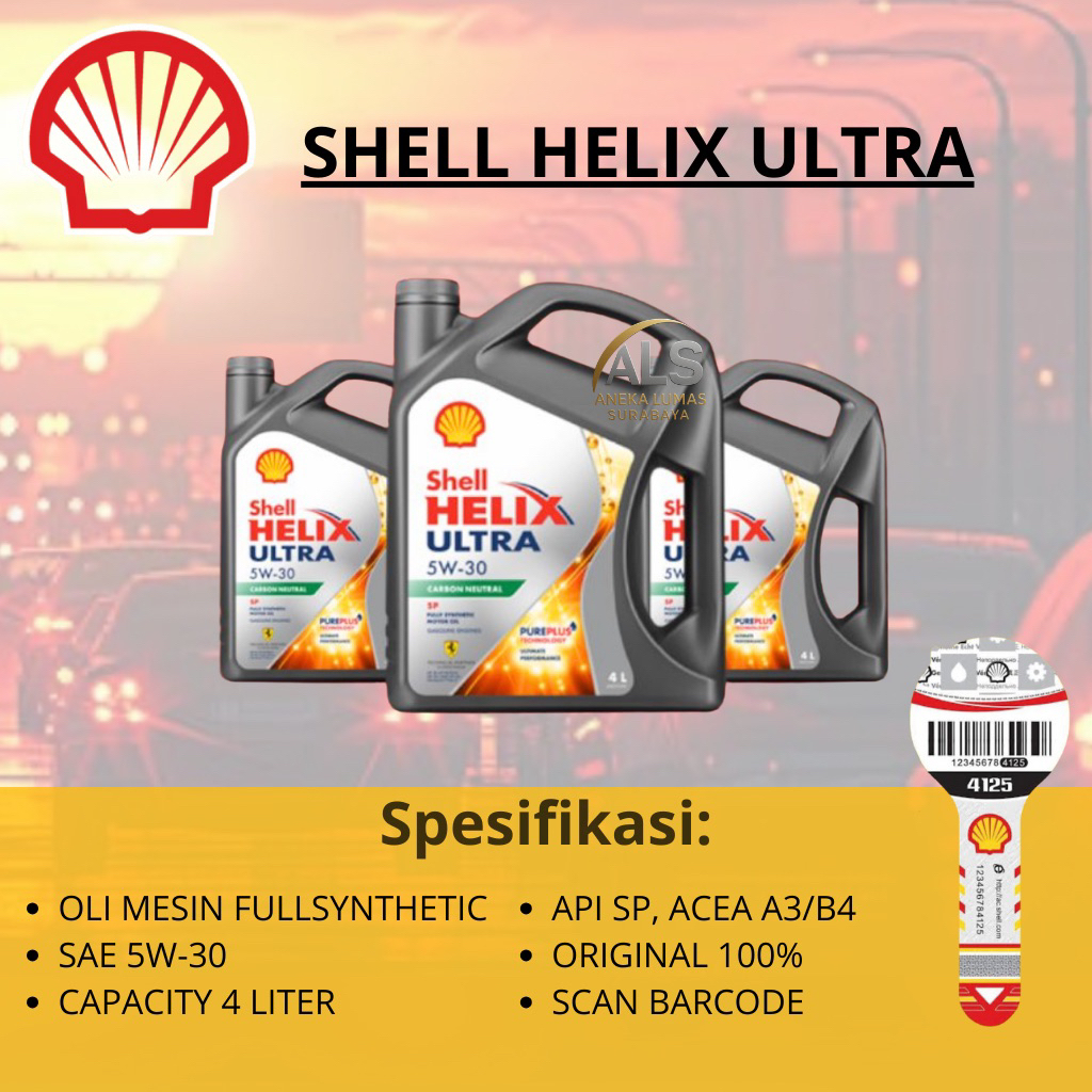 Shell Helix Ultra 5w-30 Oli Mesin Bensin Shell Helix Ultra sae 5w30 Fullsynthetic Original