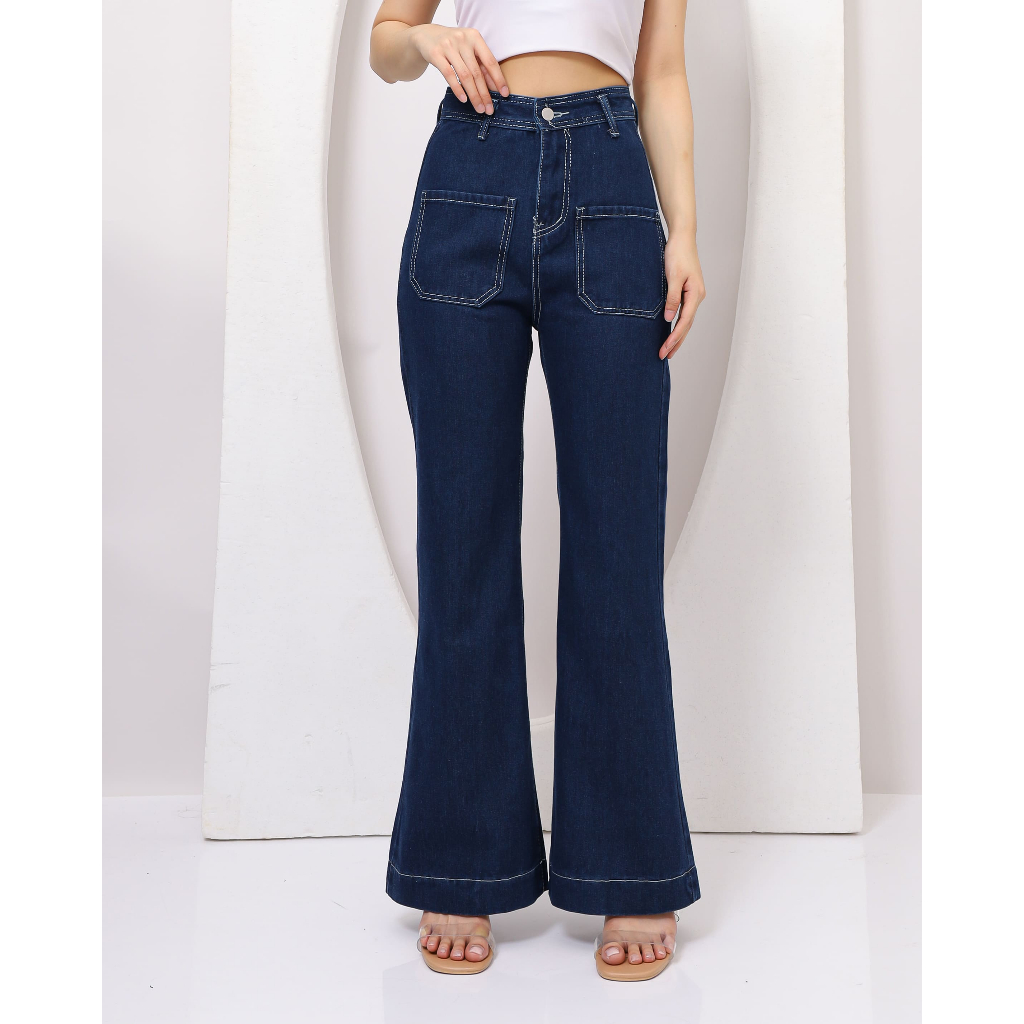 BLUEPANSY.ID - E04 JEANS | Celana Loose Jeans | Highwaist  Wanita | Celana Loose Jeans Wanita High W