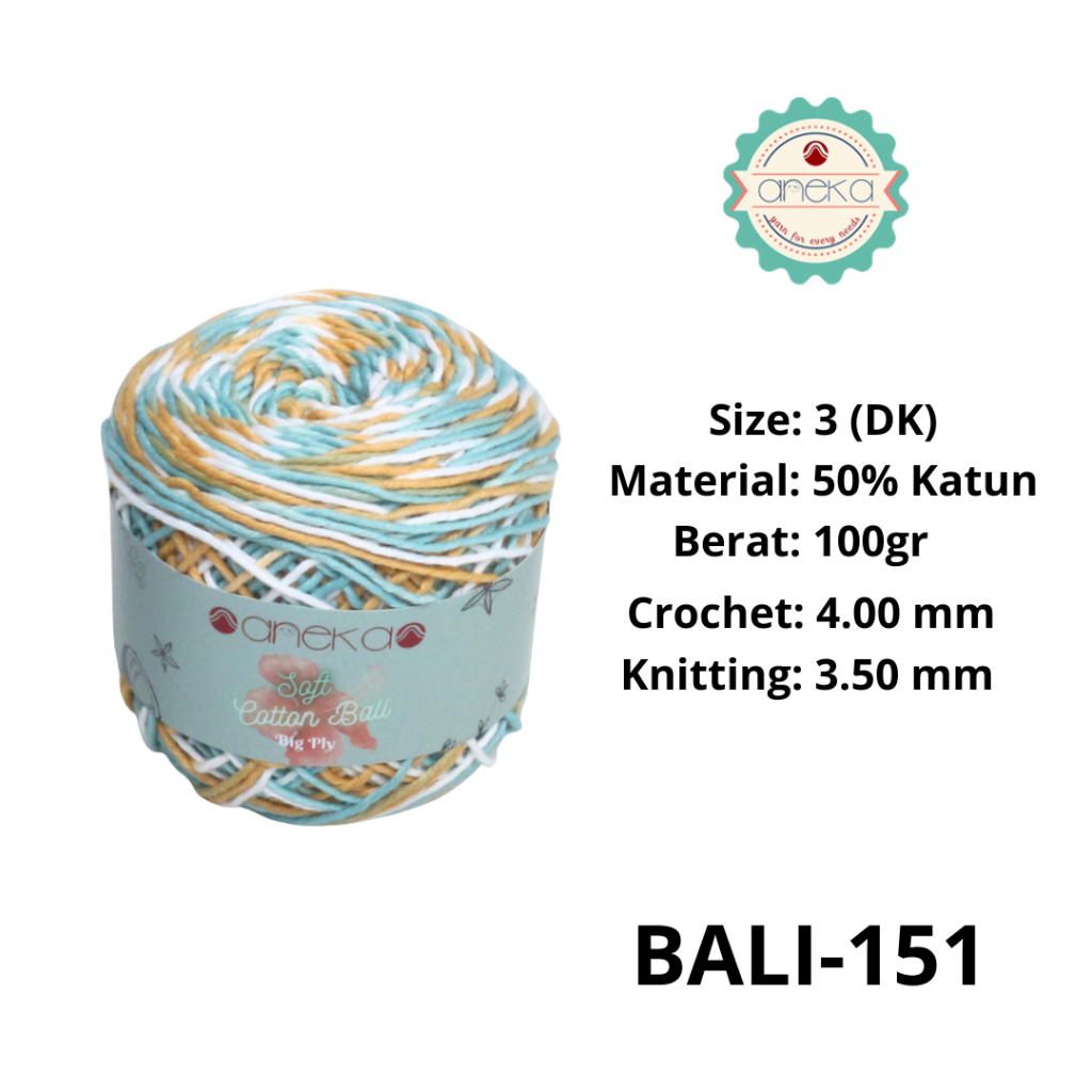 ANEKA - Benang Rajut Katun Bali ANEKA / Soft Cotton Big Ply made by ANEKABENANG - 151