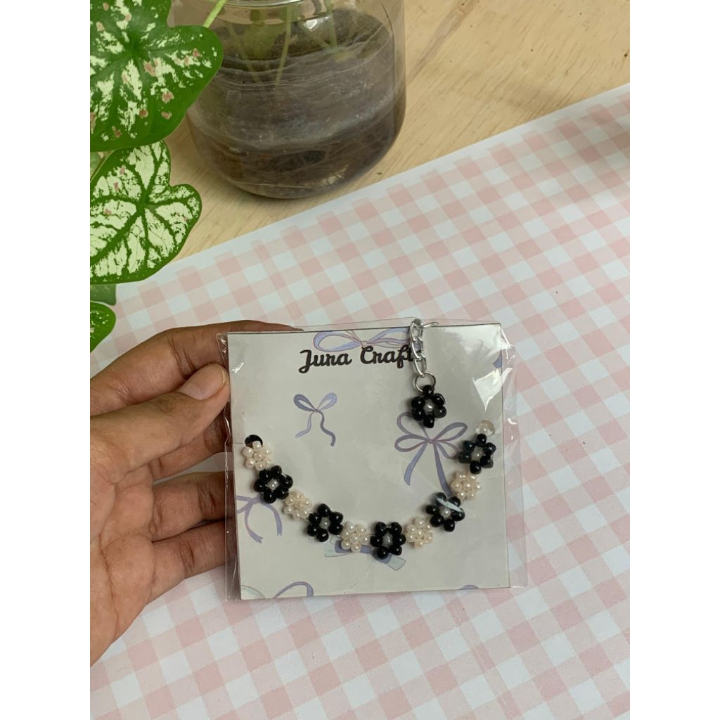 GELANG BUNGA MANIK HITAM PREMIUM FREE MANIK-NANIK