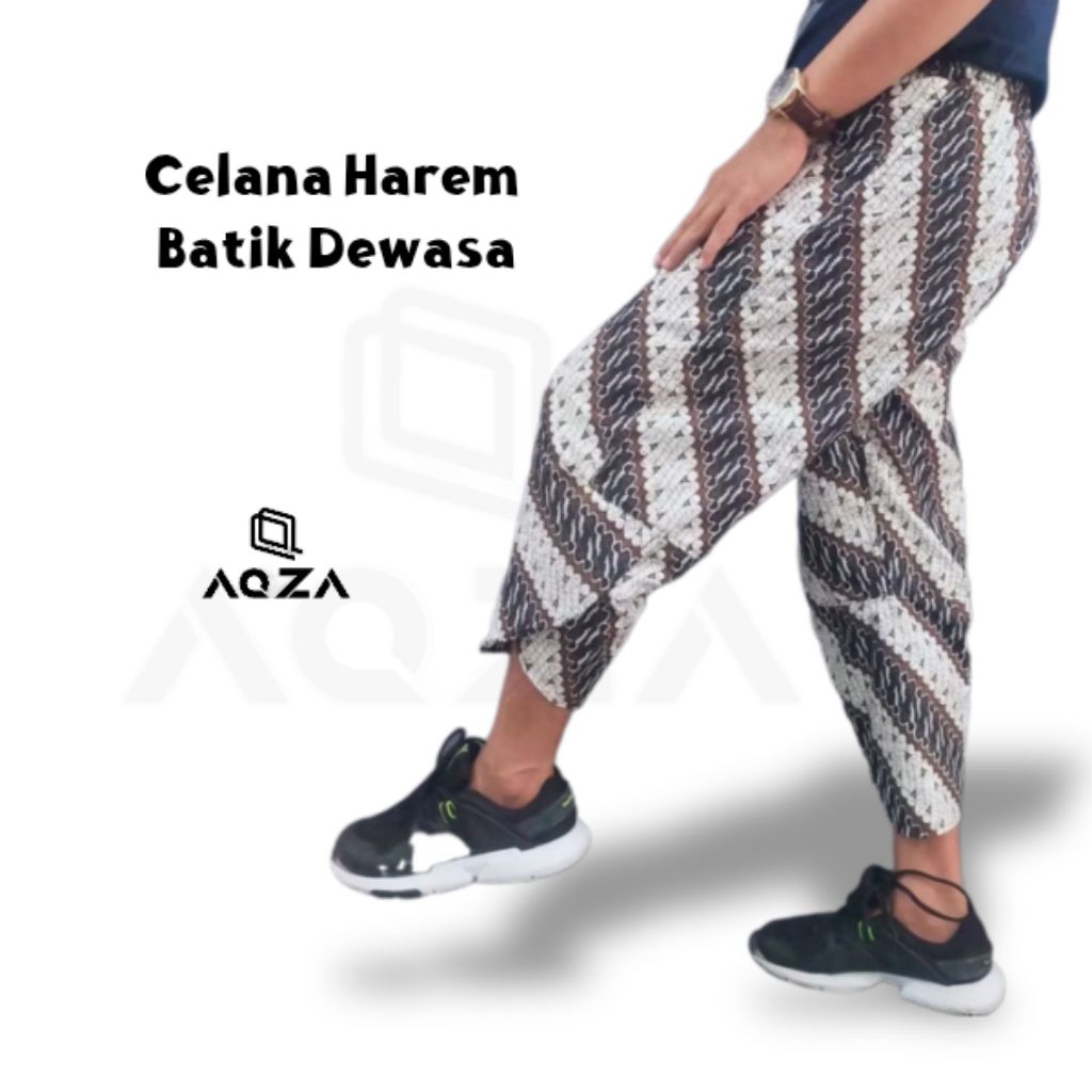 Celana panjang harem motif batik - kolor panjang dewasa L fit XL