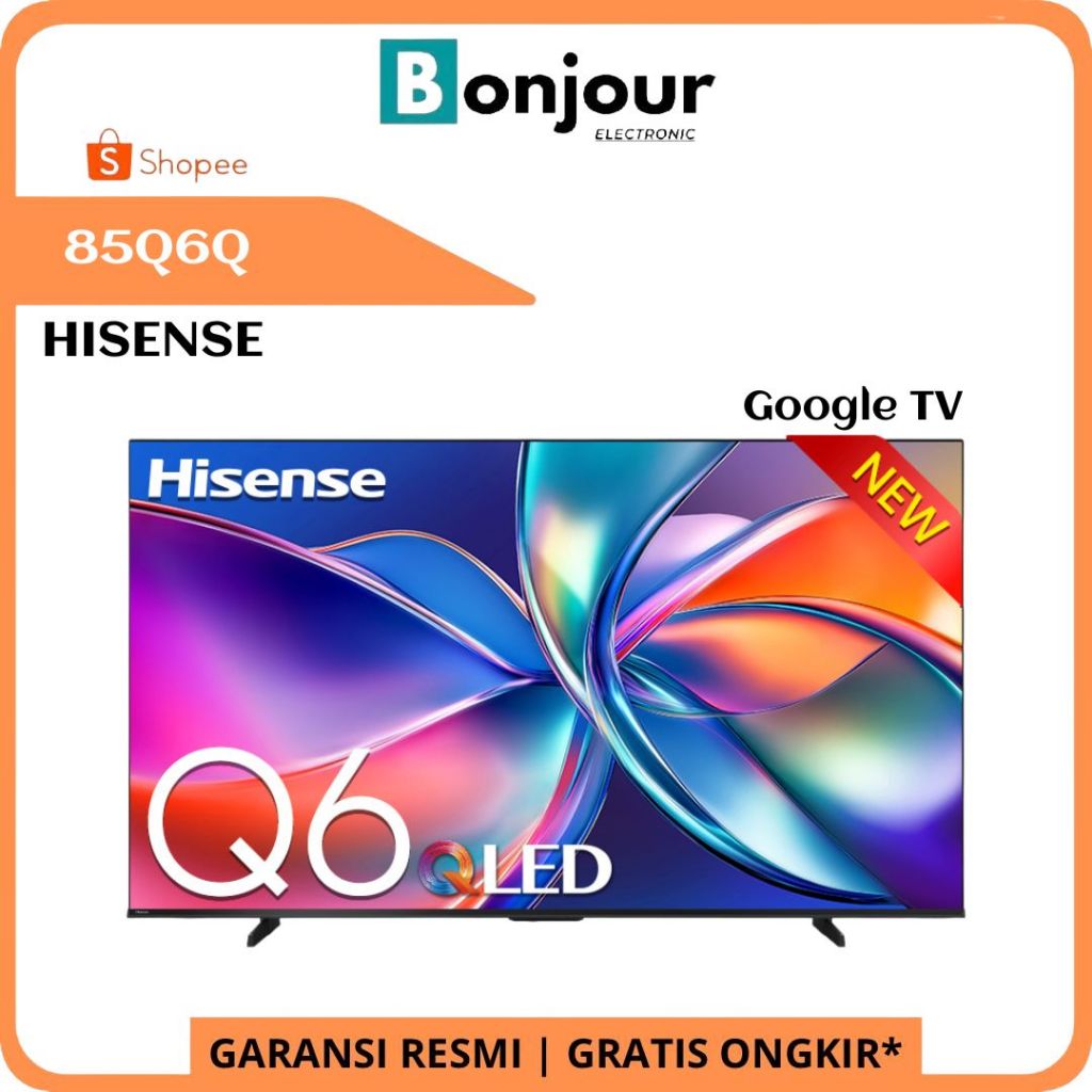 QLED TV Hisense 85 Inch 85Q6Q Quantum Dot Hisense Google TV 85 Q6Q Dolby Vision Atmos