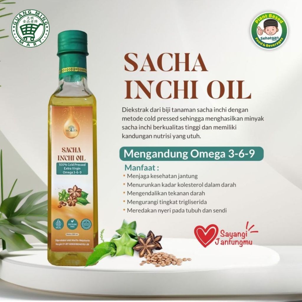 MORIFA Minyak Sacha Inchi Oil Organik 250ml Mengandung Omega 3-6-9 Superfood Vegan