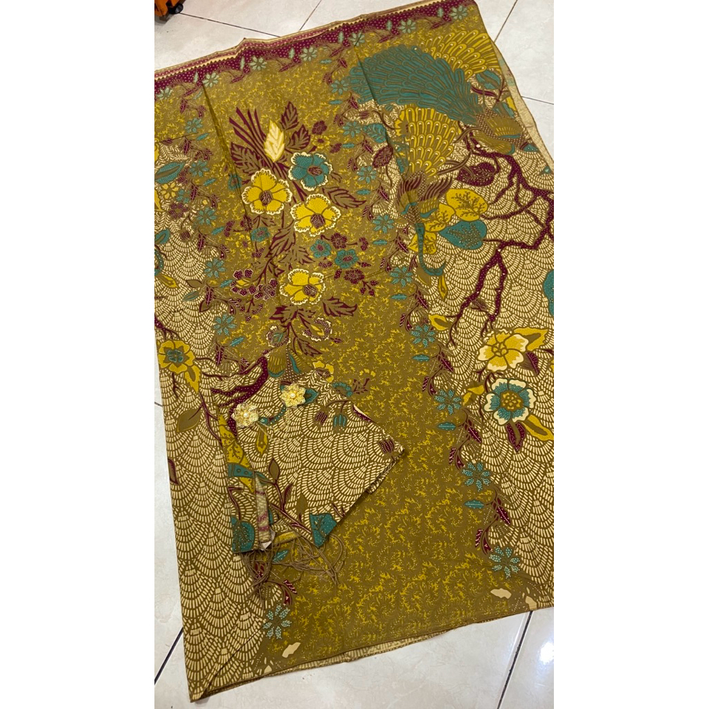 sutra paris set selendang/ kamen batik rembang/kamen sutra paris rembang