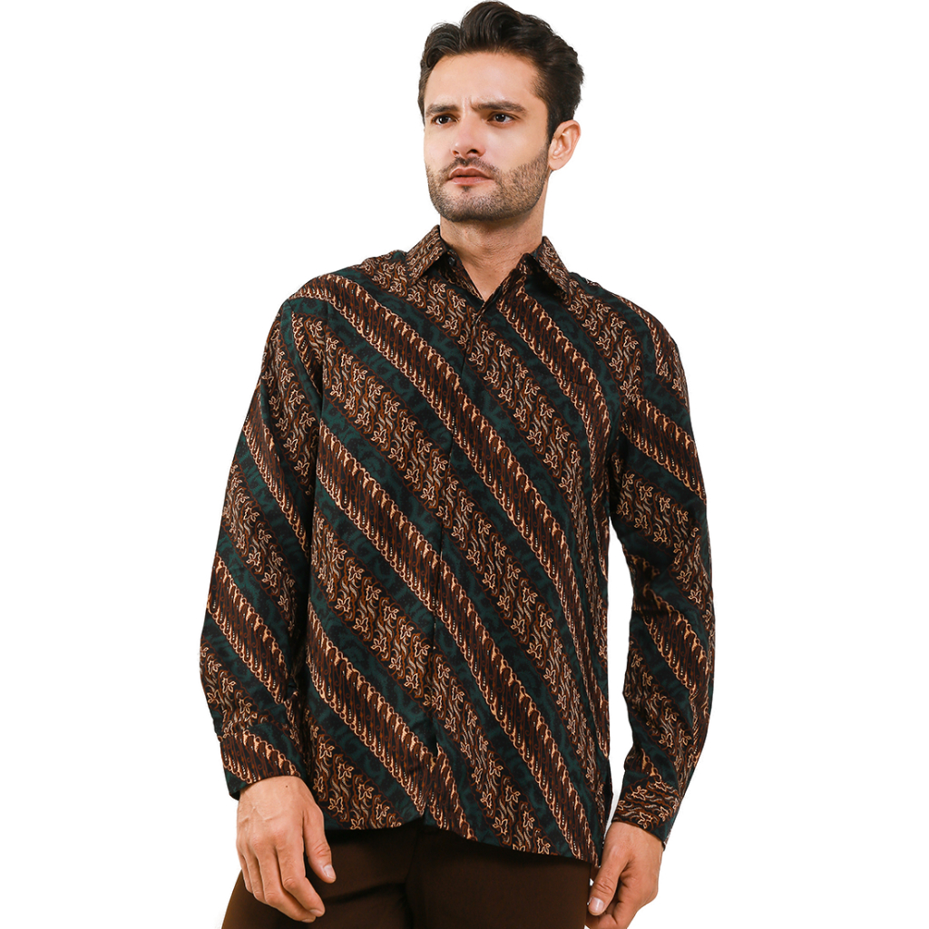Batik Samsara Kemeja Formal Lengan Panjang Dewananda - Coklat