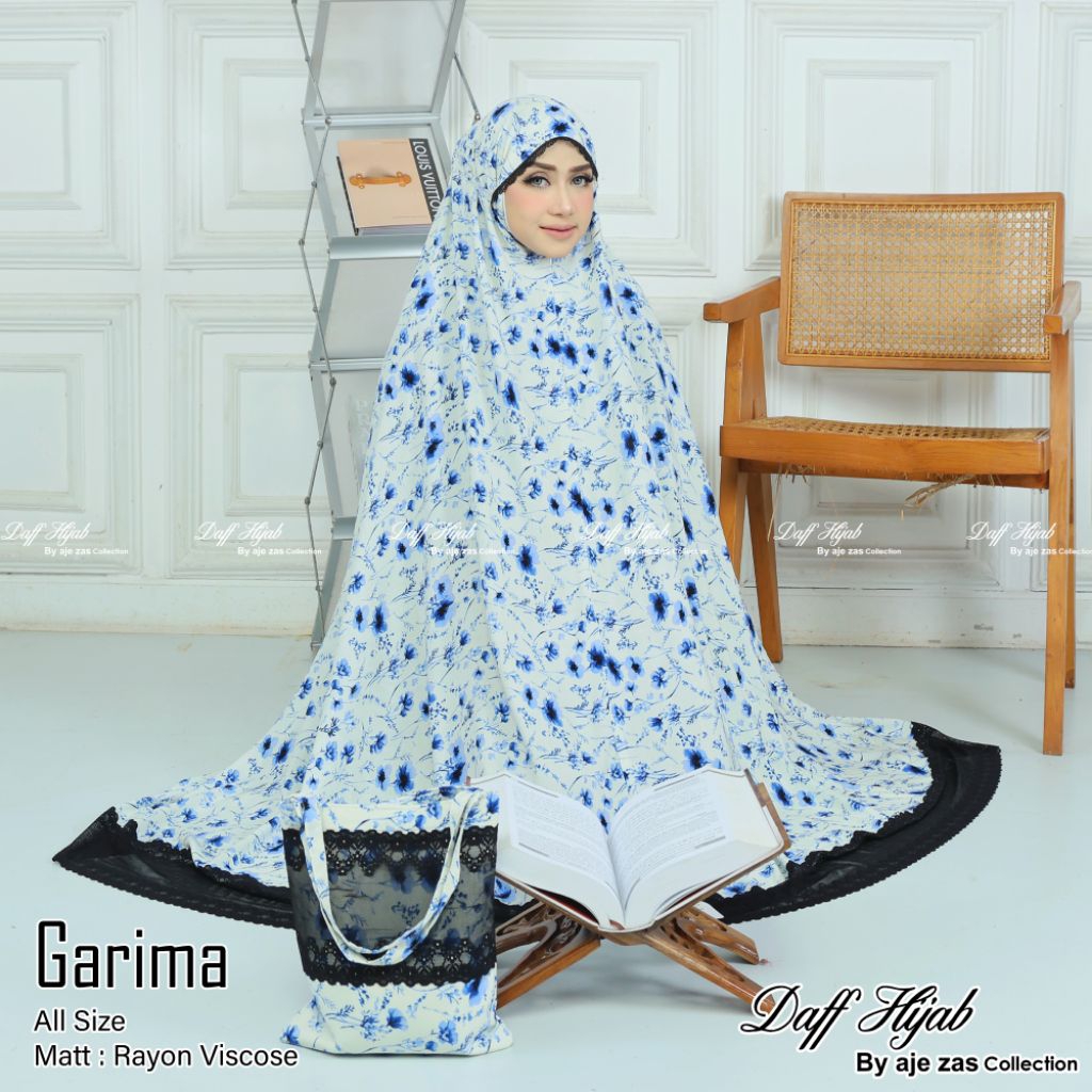 DAFF HIJAB//MUKENA DEWASA 2IN1 RAYON VISCOSE RENDA STRETCH SUPER ADEM