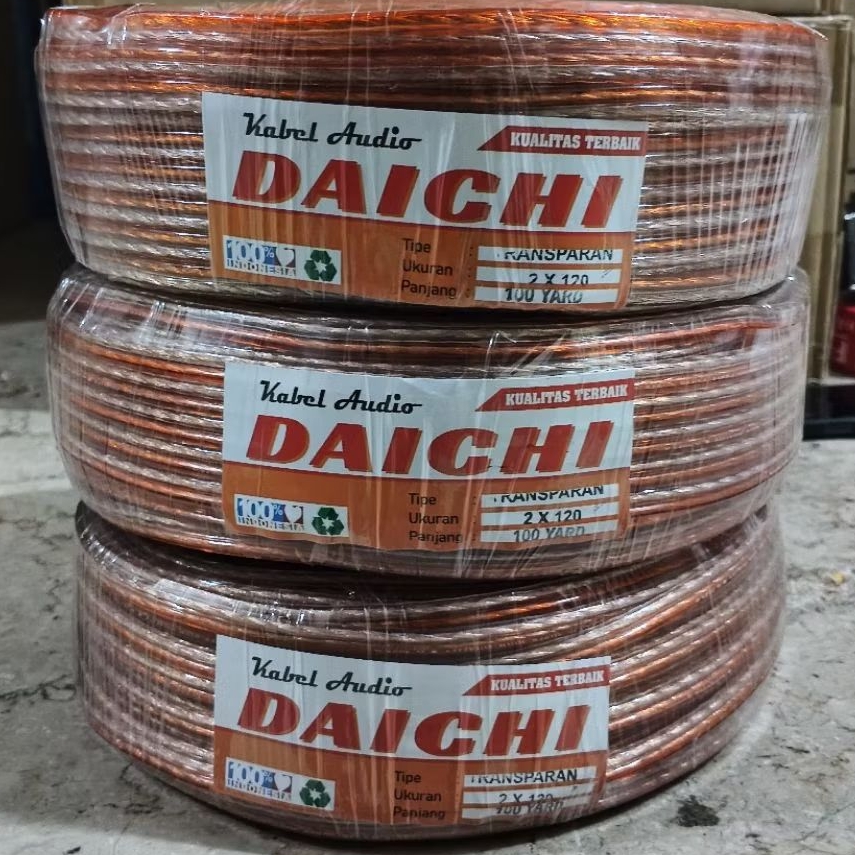 kabel listrik dan audio transparan 2x120 (100yard) bodi besar dan serabut tebal