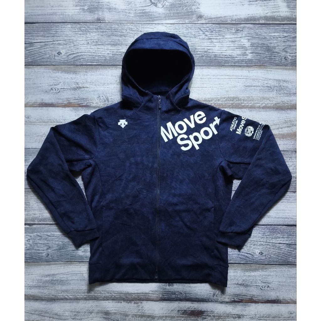 Jaket descente tracktop Hoodie move sport motoran hangout unisex navyblue branded