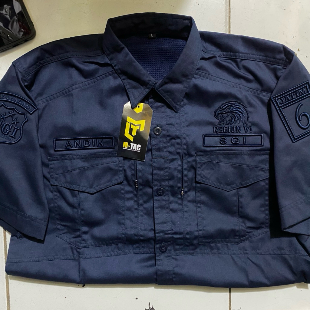 KEMEJA TACTICAL CUSTOM BORDIR/CUSTOM WARNA/KEMEJA TACTICAL FULL BORDIR TIMBUL 3D/KEMEJA TACTICAL LEN