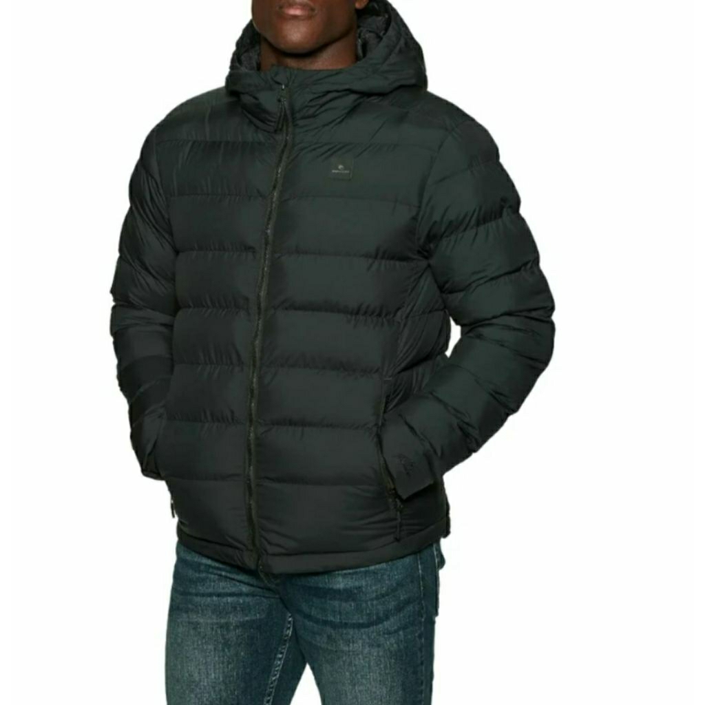 RIP CURL ANTI SERIES ELITE PUFFER HOODIE BLACK JAKET GUNUNG HIKING WINTER TRAVELING ORIGINAL