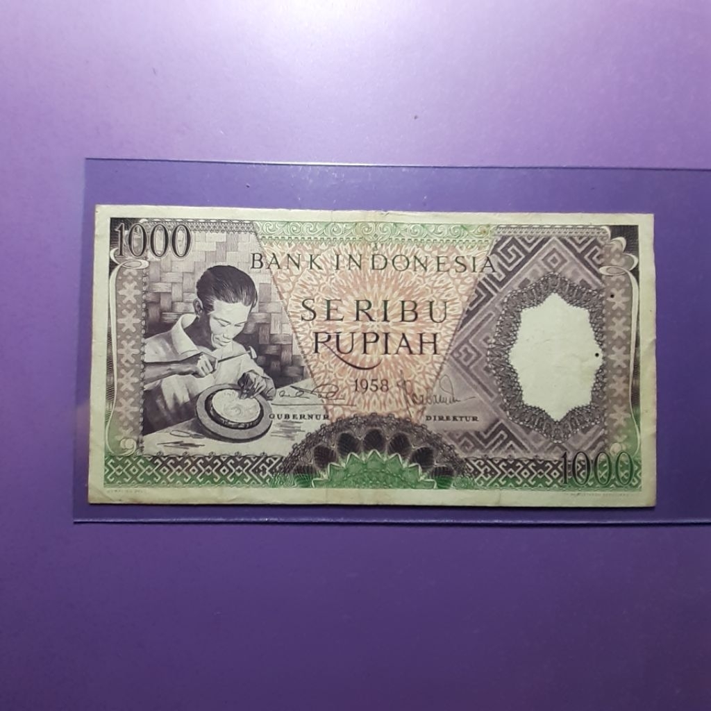 Uang kuno 1000 rupiah seri pekerja tahun 1958