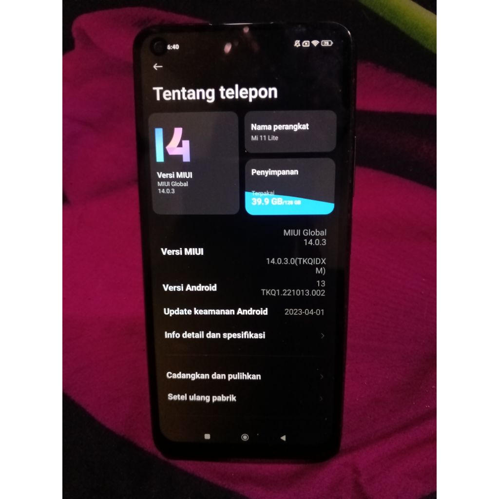 HP Mi 11 lite (Minusan)