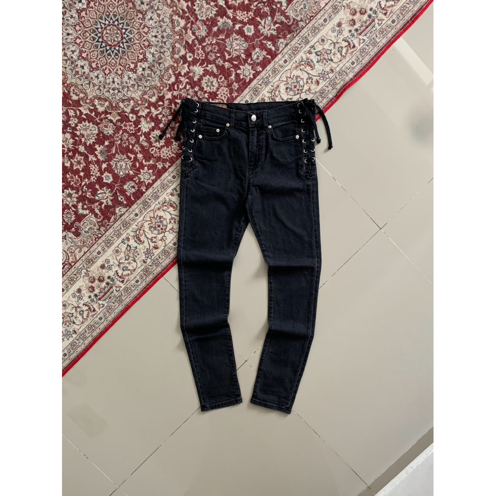 Alexander McQueen Lace Up Skinny Jeans