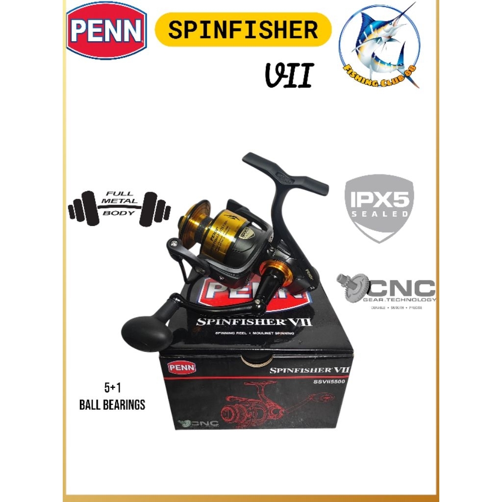 Reel PENN SpinFisher VII 3500 4500 5500 6500 8500 10500 Full Metal Body, Power Handle, IPX5 sudah SW